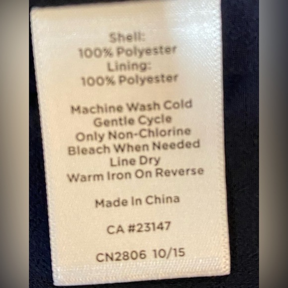 Talbots 6 Navy Blue Geo Dot Georgette Fit & Flare Skirt - Picture 6 of 7